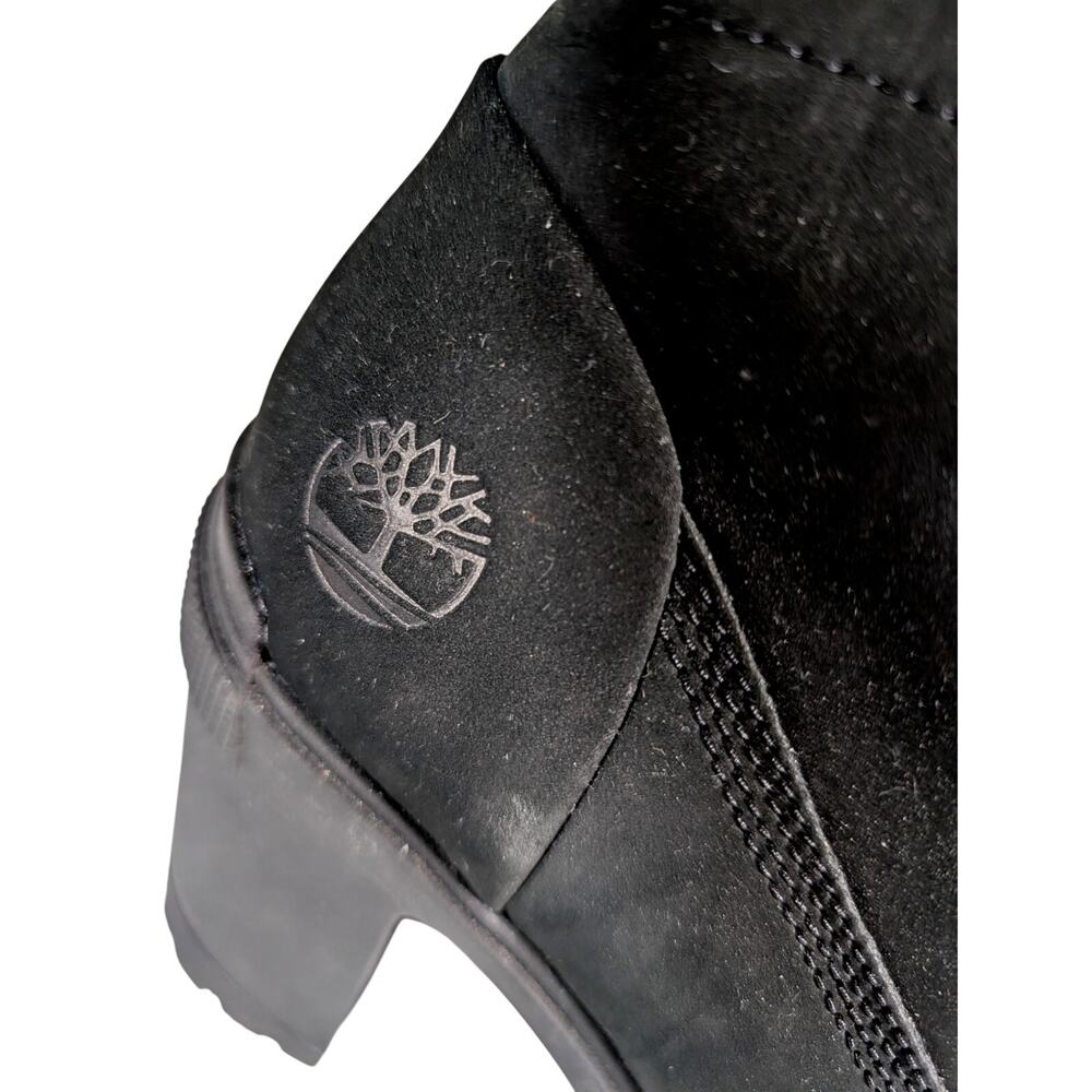 NWOT-1 SHOW! TIMBERLAND! BLACK GENUINE LEATHER NUBUCK FINISH HEEL BOOTS! 9.5M - Picture 10 of 11
